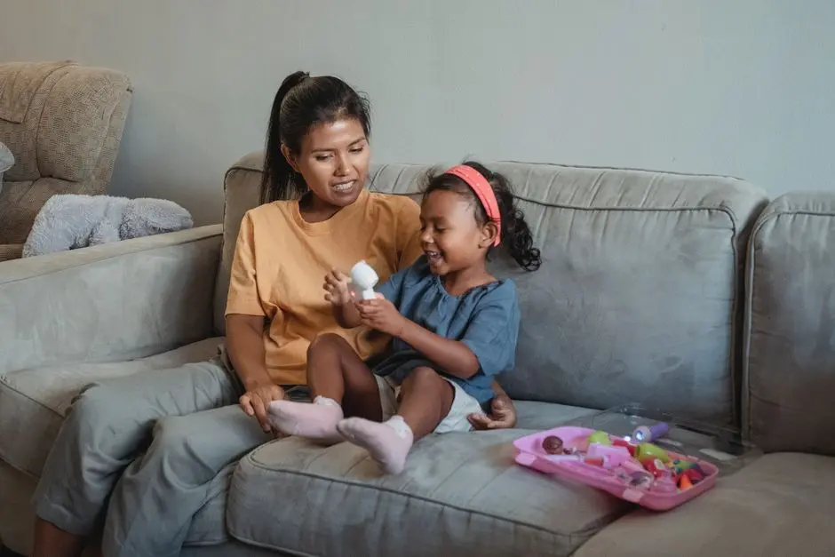 Ibu dan anak bermain bersama